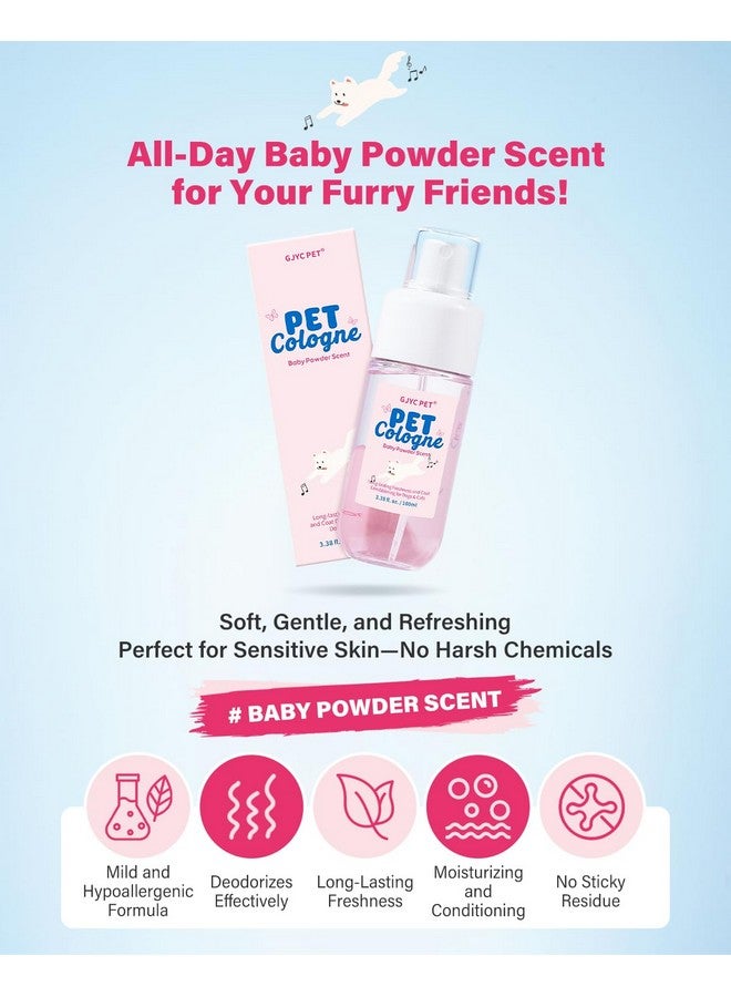 GJYC PET GJYC PET Dog & Cat Perfume | Long-Lasting Baby Powder Scent Deodorizing Spray | Fur-Conditioning Cologne, Non-Sticky Formula | Travel-Friendly, 3.38 fl. oz - Image 2