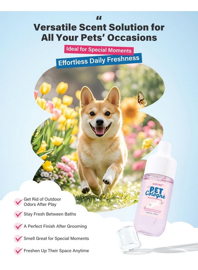 GJYC PET GJYC PET Dog & Cat Perfume | Long-Lasting Baby Powder Scent Deodorizing Spray | Fur-Conditioning Cologne, Non-Sticky Formula | Travel-Friendly, 3.38 fl. oz - Image 3
