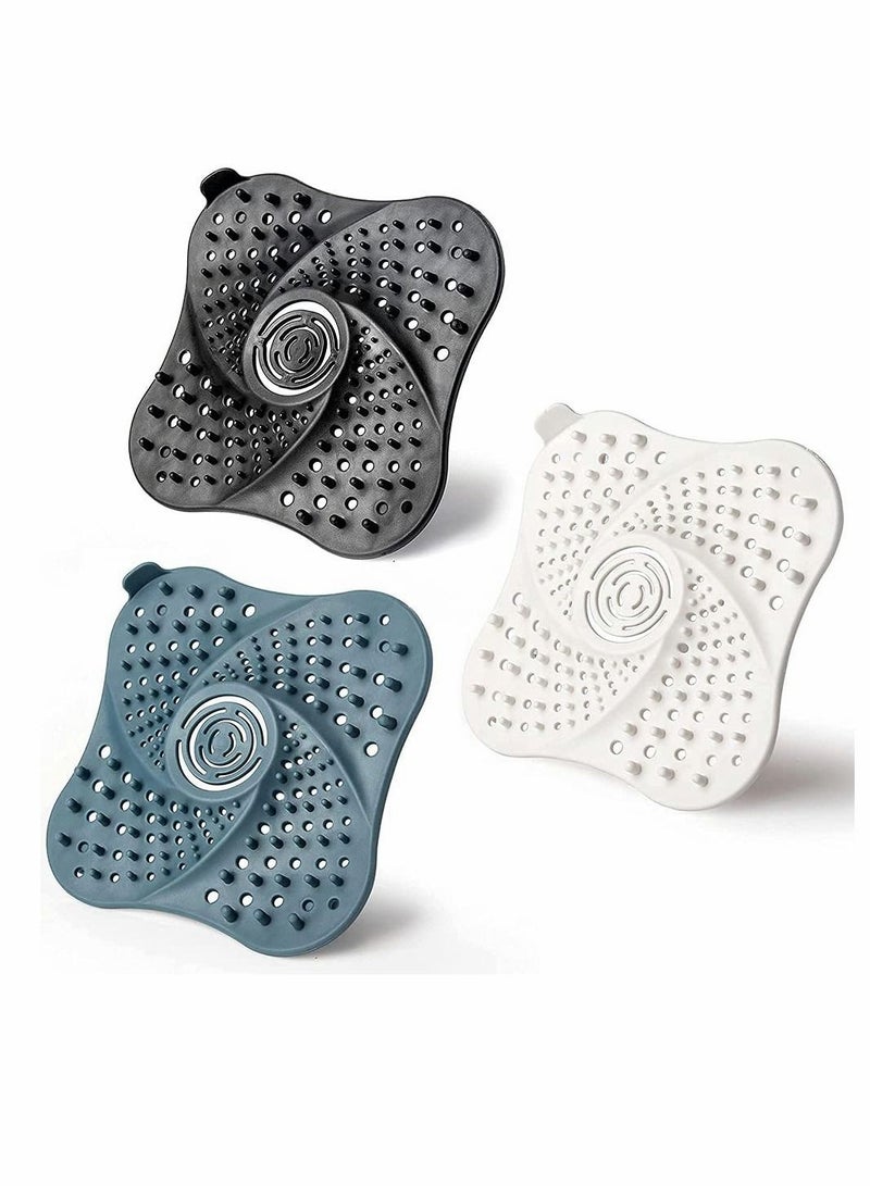 Y&D Bathroom Hair Catcher (3 pack), Spiral Design Drain Catcher, Strong Suction Cups Bathtub Protector, Silicone Sink Protector - Image 1