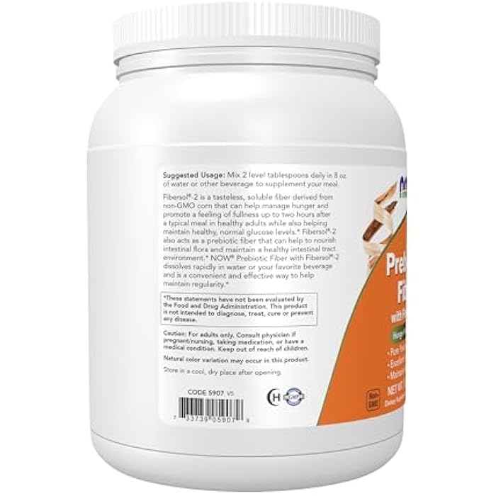 now Supplements, Prebiotic Fiber with Fibersol-2, derived from Non-GMO corn, Powder, 12-Ounce - Image 3