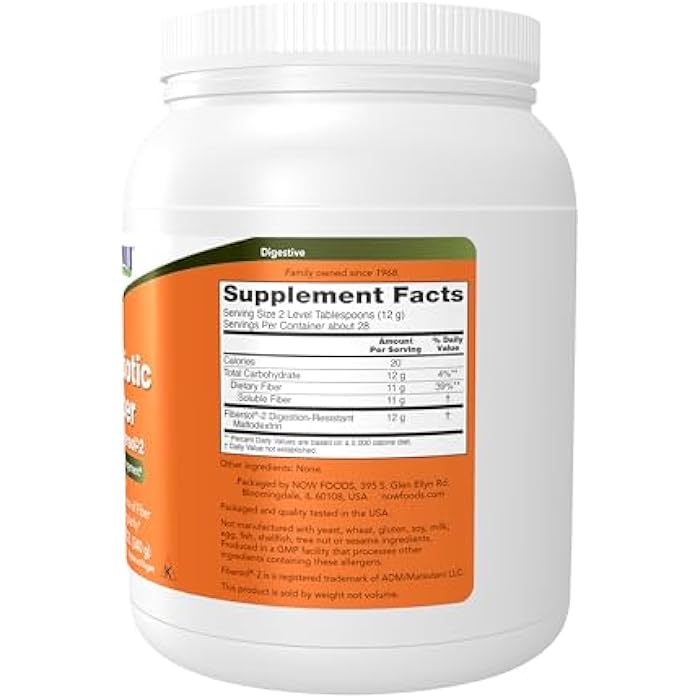 now Supplements, Prebiotic Fiber with Fibersol-2, derived from Non-GMO corn, Powder, 12-Ounce - Image 2