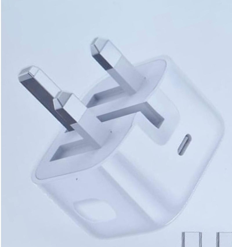 بينكو طقم الشحن السريع Benco H-Ty-IPh-36 بقوة 38 واط - محول مكعب PD بقوة 20 واط مع كابل مضفر من النوع C - أبيض - Image 1