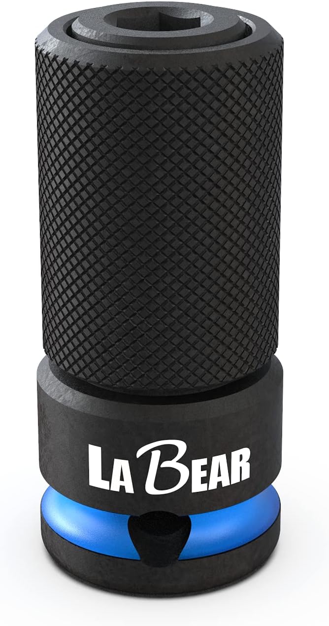 LABEAR Quick Release Bit Holder 3/8" Square Drive to 1/4" Hex Impact Adapter, with Patent Adjustable Screw, Cr-Mo Steel for Ratchet, Drill & Power Tools - Image 1