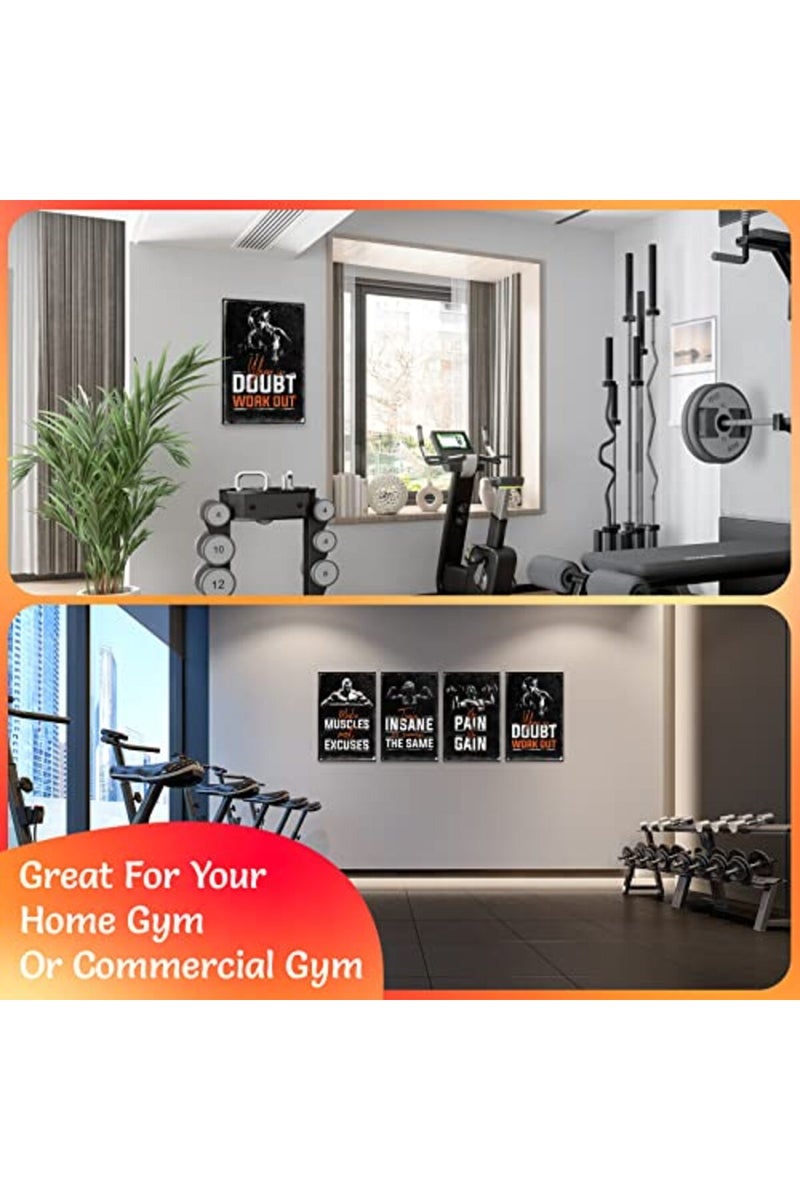 Throwback Traits Gym Posters for Home Gym Decor, Motivational Posters for Gym, Workout Posters for Home Gym, Motivational Poster, Fitness Posters, Workout Room Decor, Inspirational Posters, Gym Wall Art, 4 Set 11x17" - Image 4