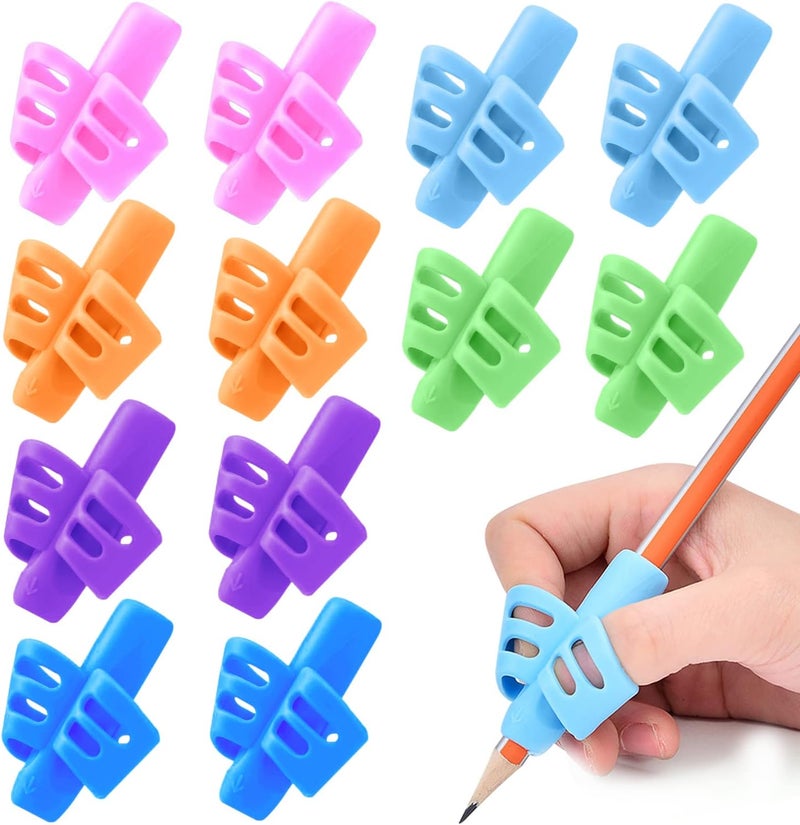JuneLsy Pencils Grips Pencils Grips for Kids Handwriting Posture Correction Training Writing AIDS for Kids Toddler Preschoolers Students Children Special Needs (12PCS) - Image 1