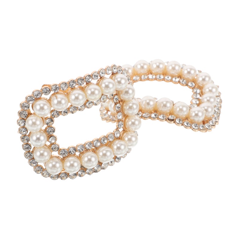 1 Pair Stylish Removable Flower Shoe Clips with Crystal Shoe Buckles for Wedding Party Prom Special Occasions Elegant Versatile Shoe Accessories - Image 4