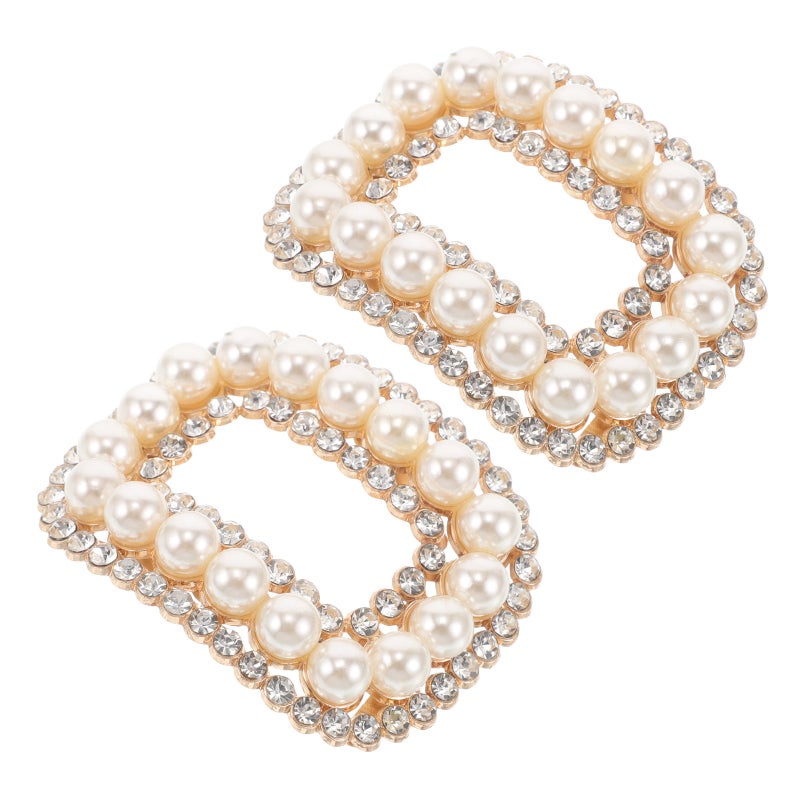 1 Pair Stylish Removable Flower Shoe Clips with Crystal Shoe Buckles for Wedding Party Prom Special Occasions Elegant Versatile Shoe Accessories - Image 5