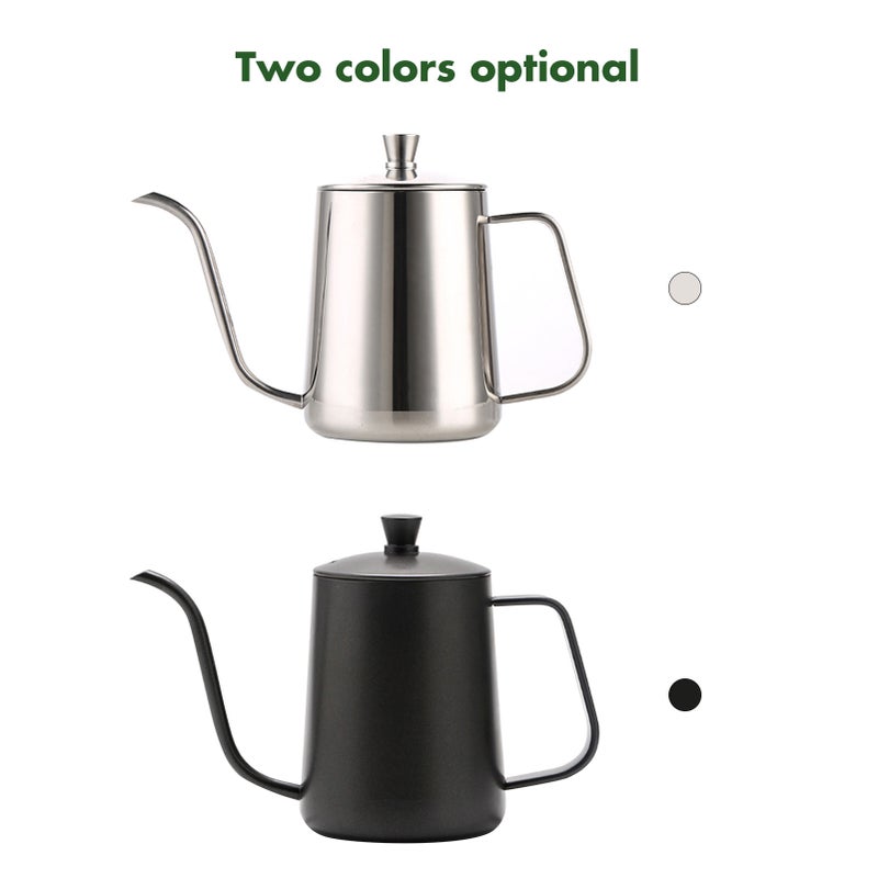600ml Coffee Kettle Brew Coffee Kettle Coffee Maker Brewer Coffee Pot Stainless Steel with Handle Birthday Gift for Coffee Lover - Image 4