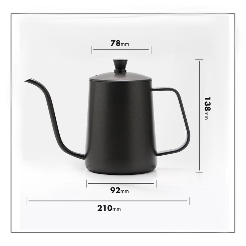 600ml Coffee Kettle Brew Coffee Kettle Coffee Maker Brewer Coffee Pot Stainless Steel with Handle Birthday Gift for Coffee Lover - Image 2