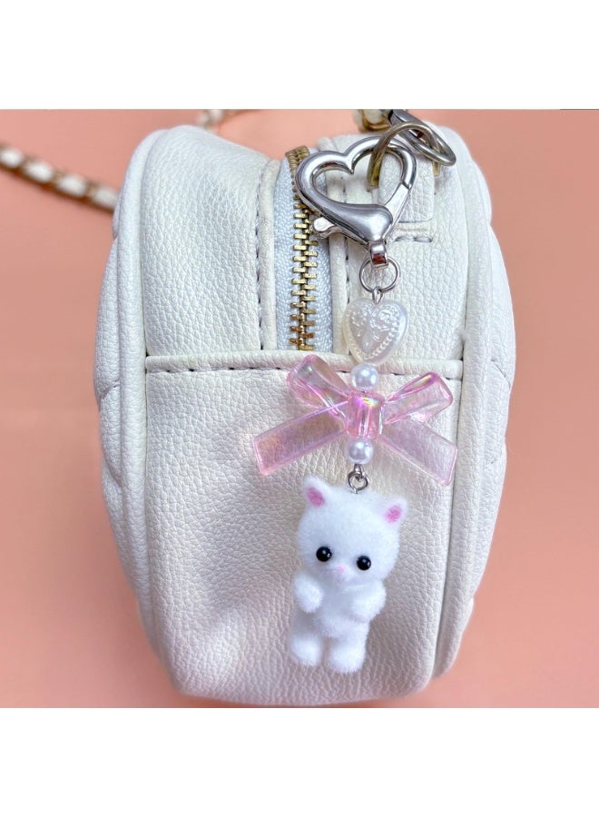 nookly Cute Cat Keychain, Fuzzy Cat Keychain Accessories Cat Charms for Bag - Image 4