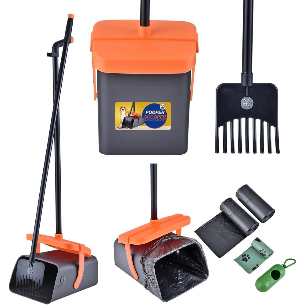 Pooper Game Generic BDFSDog Pooper Scooper with 35 Waste Bags Dispenser, Long ...