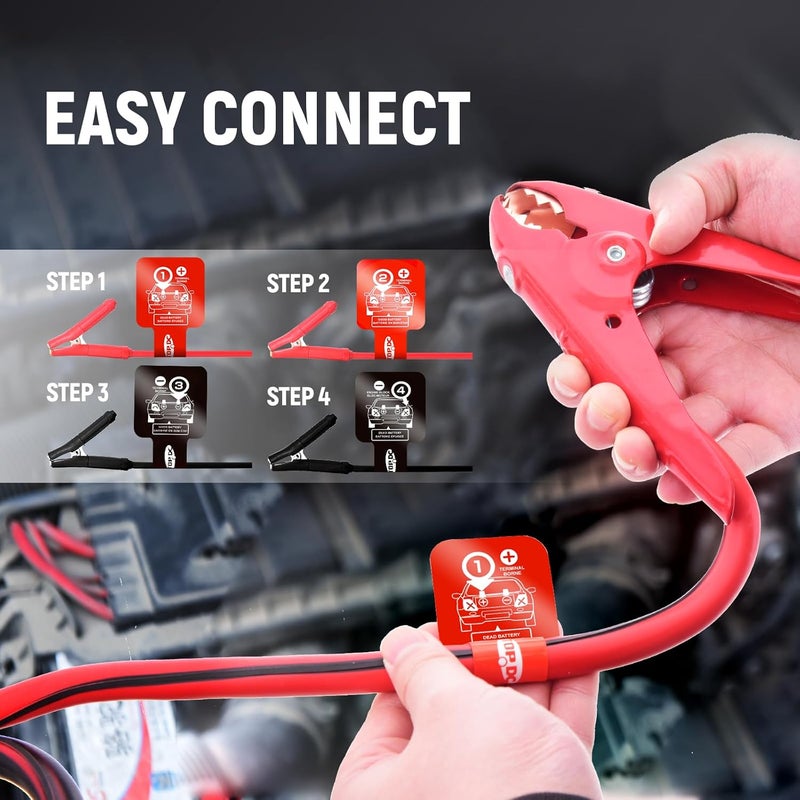 TOPDC 2 Gauge 20ft Jumper Cables - Ultimate Power for Instant Jump Start, Heavy Duty Booster Cables for Car, Truck & SUV Batteries, Includes Carry Bag - Image 2