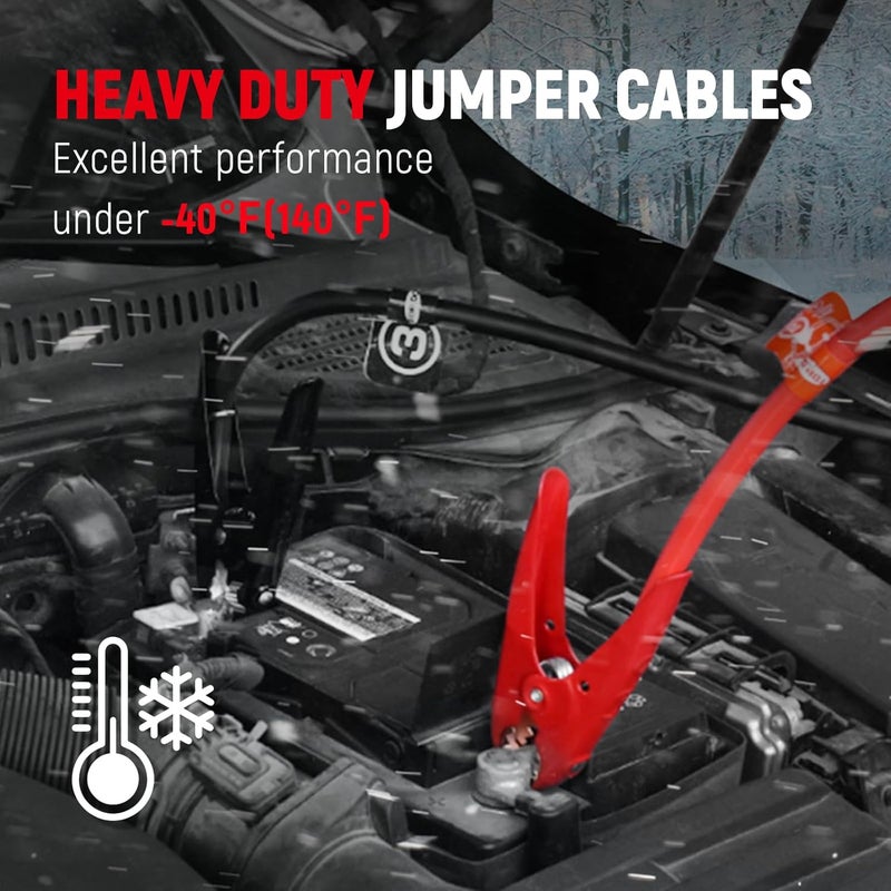 TOPDC 2 Gauge 20ft Jumper Cables - Ultimate Power for Instant Jump Start, Heavy Duty Booster Cables for Car, Truck & SUV Batteries, Includes Carry Bag - Image 3