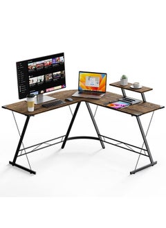 160 x 45 cm L Shaped Desk, Easy to Assemble Computer Desk, Computer Corner Desk, Home Gaming Desk, Large Monitor Stand Office Writing Workstation