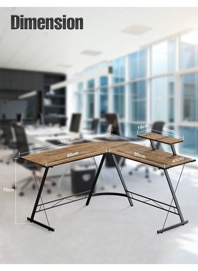 ZERIFAM - 160 x 45 cm L Shaped Desk, Easy to Assemble Computer Desk, Computer Corner Desk, Home Gaming Desk, Large Monitor Stand Office Writing Workstation - Image 1