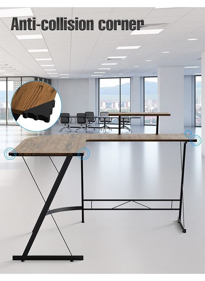 ZERIFAM - 160 x 45 cm L Shaped Desk, Easy to Assemble Computer Desk, Computer Corner Desk, Home Gaming Desk, Large Monitor Stand Office Writing Workstation - Image 1