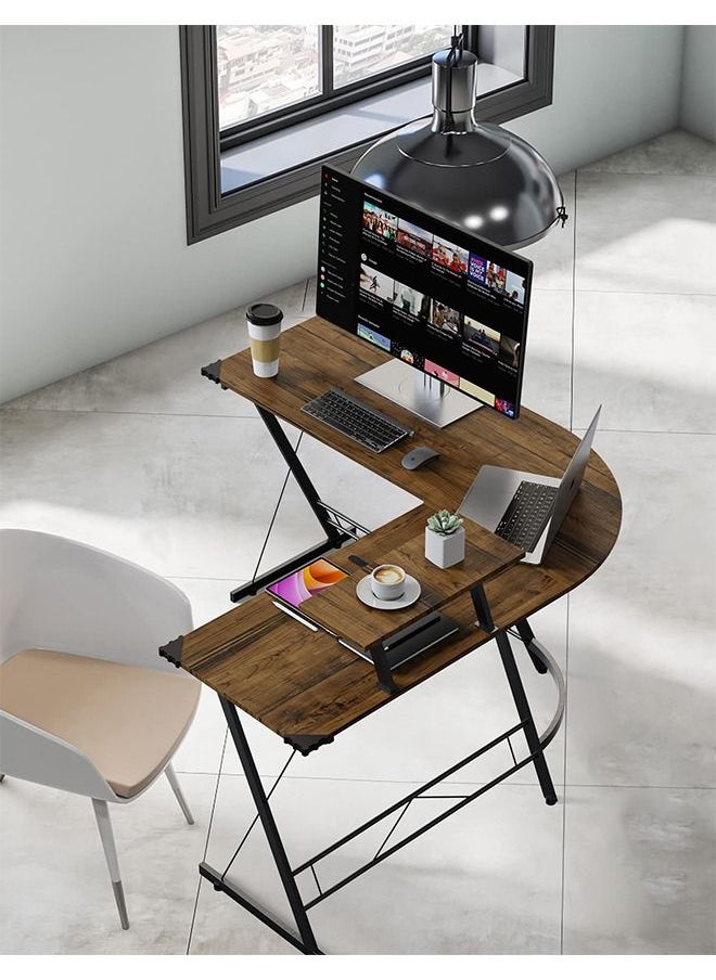 ZERIFAM - 160 x 45 cm L Shaped Desk, Easy to Assemble Computer Desk, Computer Corner Desk, Home Gaming Desk, Large Monitor Stand Office Writing Workstation - Image 1