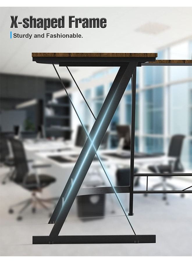 ZERIFAM - 160 x 45 cm L Shaped Desk, Easy to Assemble Computer Desk, Computer Corner Desk, Home Gaming Desk, Large Monitor Stand Office Writing Workstation - Image 1