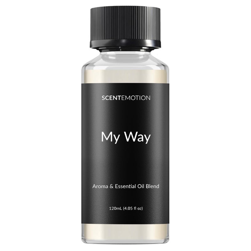 SCENTEMOTION My Way Diffuser Oil Inspired by The 1 Miami Beach Scent, Scent Diffuser Oil with Notes of Cardamom, Leather, Lemon & Iris, Aromatherapy Fragrance, Essential Oil Blend | 120ml, 4.05 fl oz - Image 1