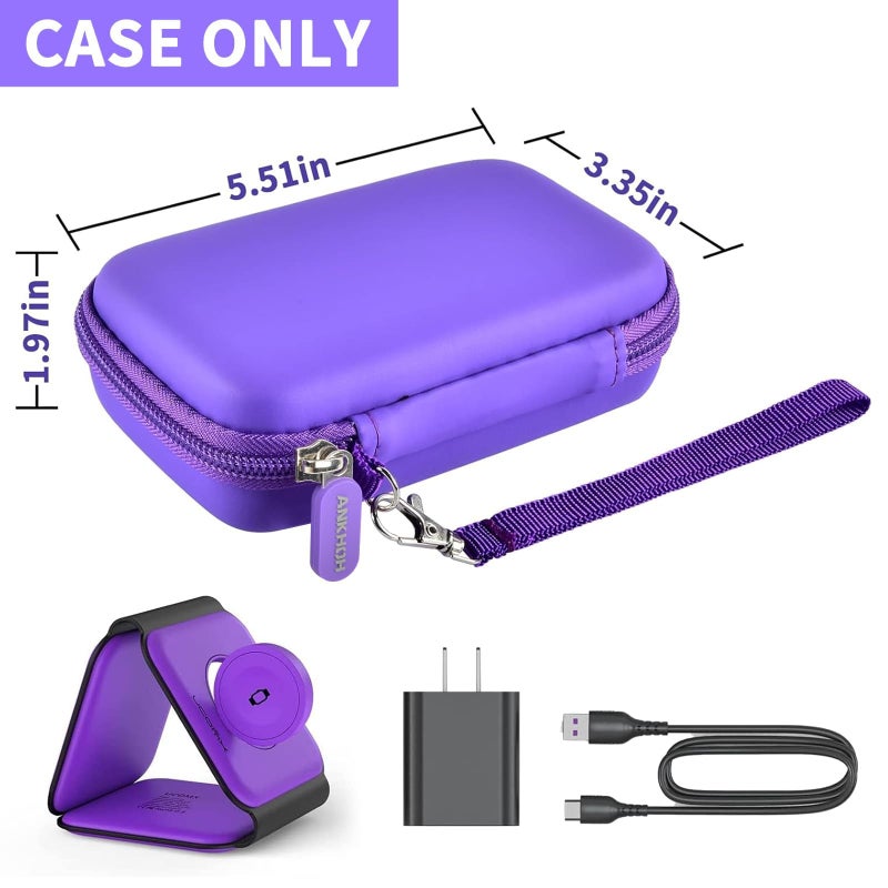 ANKHOH Travel Case for UCOMX for Nano/for Iseyyox/for LISEN/for RTOPS 3 in 1 Wireless Charger, Foldable Magnetic Charging Station Storage Holder Bag for Fast Charge Pad Cable and Adapter, Purple-Box Only - Image 2