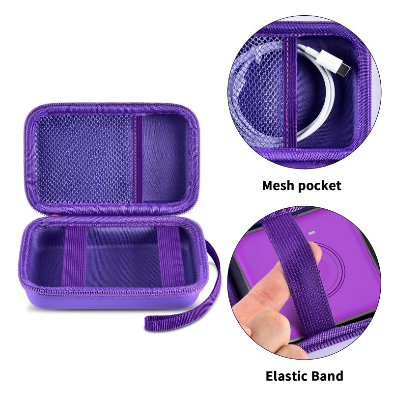 ANKHOH Travel Case for UCOMX for Nano/for Iseyyox/for LISEN/for RTOPS 3 in 1 Wireless Charger, Foldable Magnetic Charging Station Storage Holder Bag for Fast Charge Pad Cable and Adapter, Purple-Box Only - Image 4