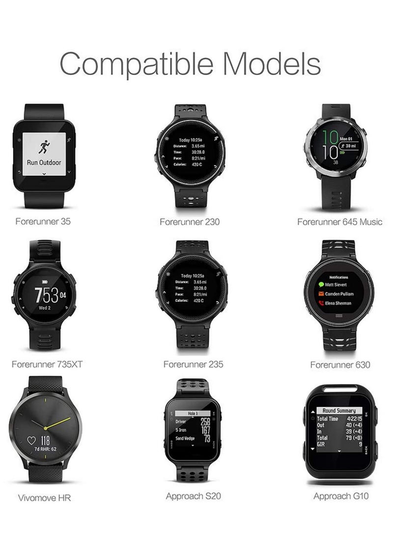 5V Charging Cable Data Clip Cradle Charger Compatible with Garmin Forerunner 235 230 630 735XT 35 30 Watch and Vivomove HR Approach S20 GPS Smartwatch - Image 5