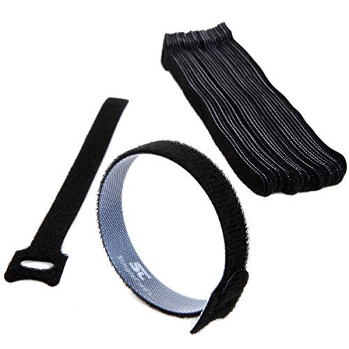 SimpleCord Cable Management Ties(30) 8" Reusable Self-Gripping Cord Straps- Organize Cables, Cords, and Wires- Simple Cord Organizer for Desks and Office (Black) - Image 1