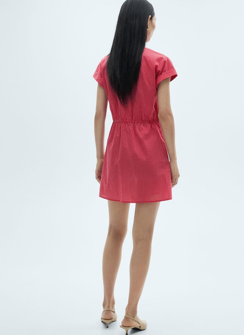 MANGO - Striped Cotton Shirt Dress - Image 1