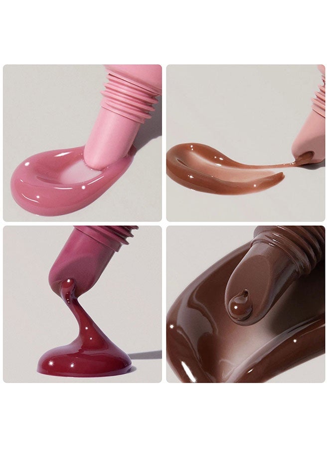 فافمون لون شفاه غني بزبدة الشيا لترطيب مكثف وتأثير ممتلئ، لمسة نهائية لامعة غير لزجة، 5 ألوان مغذية تدوم طويلاً (وردي، بيج، توت، بني، شفاف) - Image 3