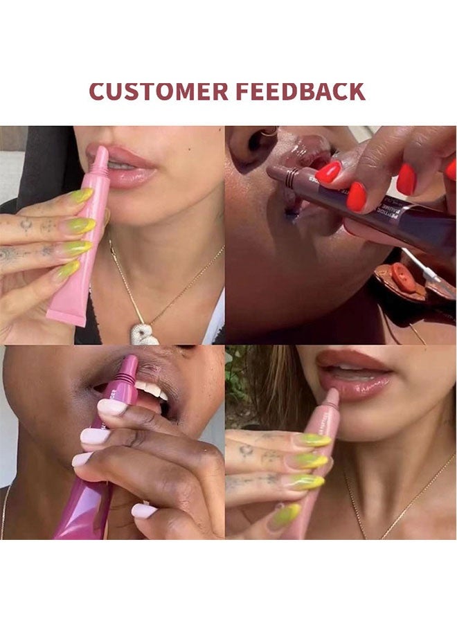 فافمون لون شفاه غني بزبدة الشيا لترطيب مكثف وتأثير ممتلئ، لمسة نهائية لامعة غير لزجة، 5 ألوان مغذية تدوم طويلاً (وردي، بيج، توت، بني، شفاف) - Image 5