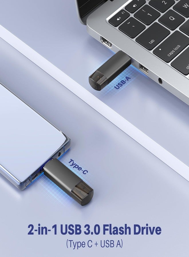 JOIOT 32GB USB C Flash Drive 2-in-1 Type-C + USB-A Portable 60MB/s Read & 15MB/s Write Speed for Smartphone Tablet Computer Mac iPhone 15/15 Pro/15 Pro Max (2 Pack) Black - Image 3