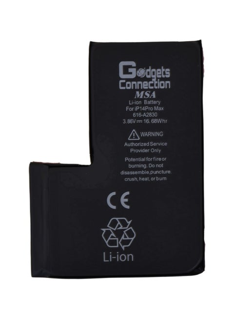 Replacement battery for Apple iPhone 14 pro max in black