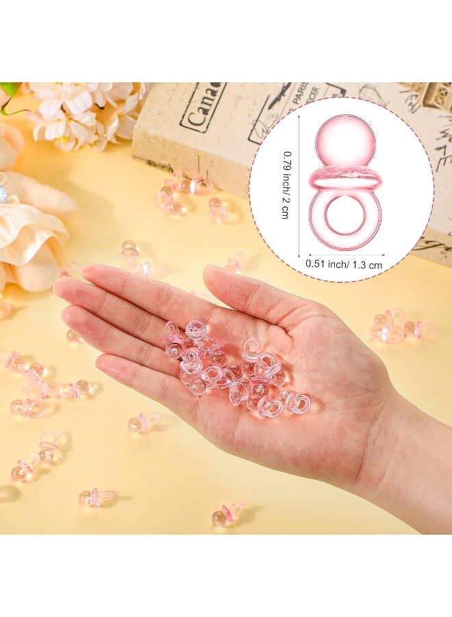 Roowest 51 Pcs Pacifier Hunt Baby Shower Games Include Wooden Hunt Sign and 50 Acrylic Mini Plastic Pacifiers for Baby Shower Game Decoration Gift Sets Gender Reveal Party Supplies - Image 3