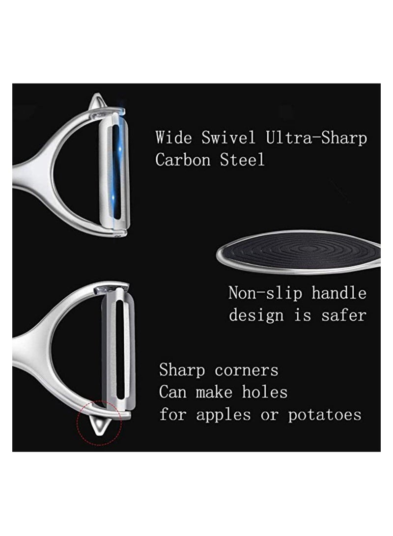 كابتن تيك Vegetable Fruit Peeler for Kitchen Premium Stainless Steel Y Shape Swivel Peelers for Veggie, Potatoes, Carrot, Fruit, with Ergonomic Non-Slip Handle, Good Grip & Durable Premium KSA | Riyadh, Jeddah - Image 1
