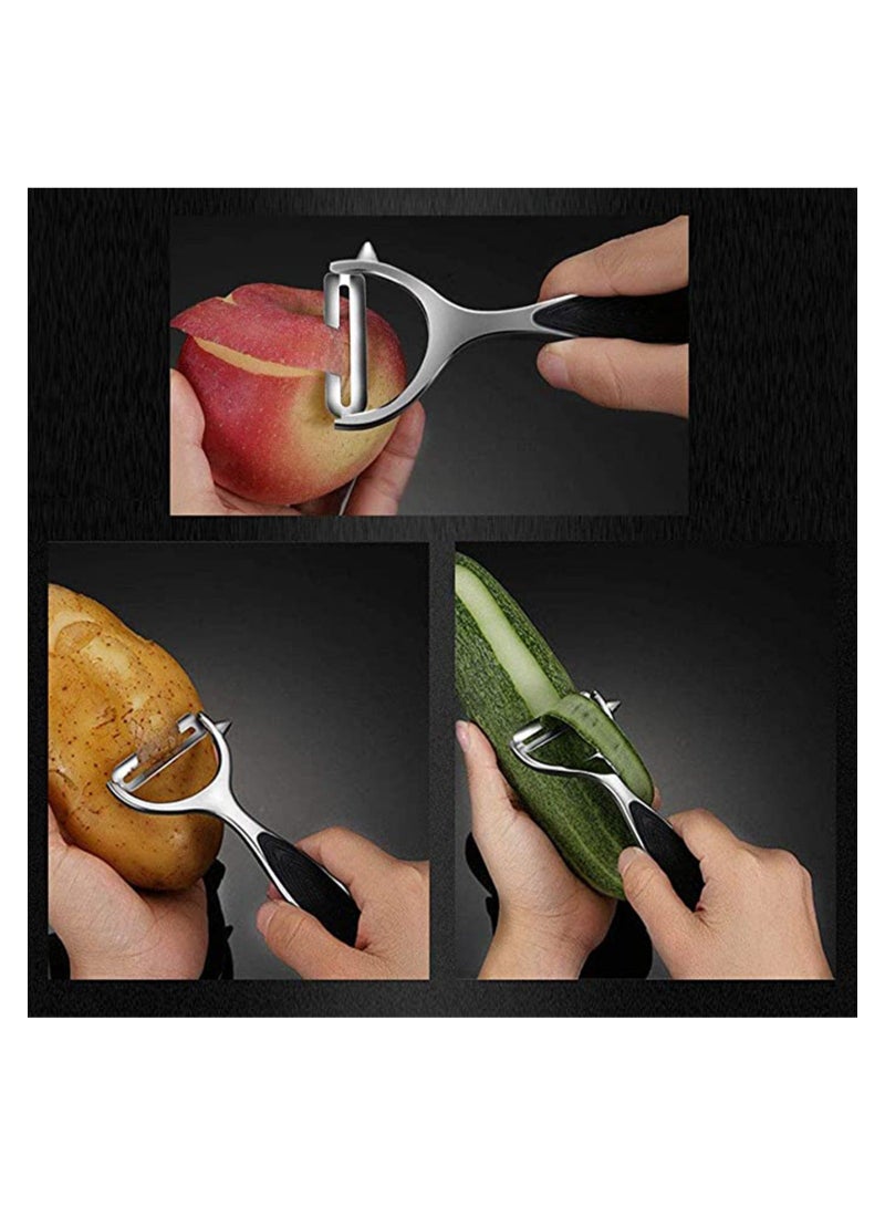 كابتن تيك Vegetable Fruit Peeler for Kitchen Premium Stainless Steel Y Shape Swivel Peelers for Veggie, Potatoes, Carrot, Fruit, with Ergonomic Non-Slip Handle, Good Grip & Durable Premium KSA | Riyadh, Jeddah - Image 2