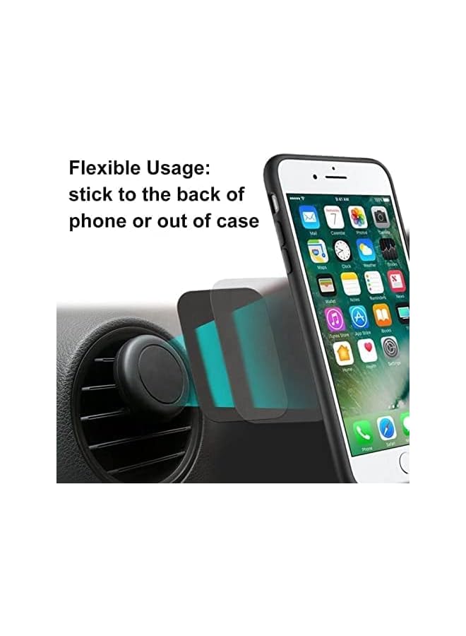 SHOWAY Replacement Metal Plates Set (8 Pack) for Magnetic Car Phone Holders, Wall, Air Vent Mounts, Cases, Magnets. Kit of 4 Black Round and 4 Rectangular Iron Discs. 3M Adhesive Backing. - Image 4