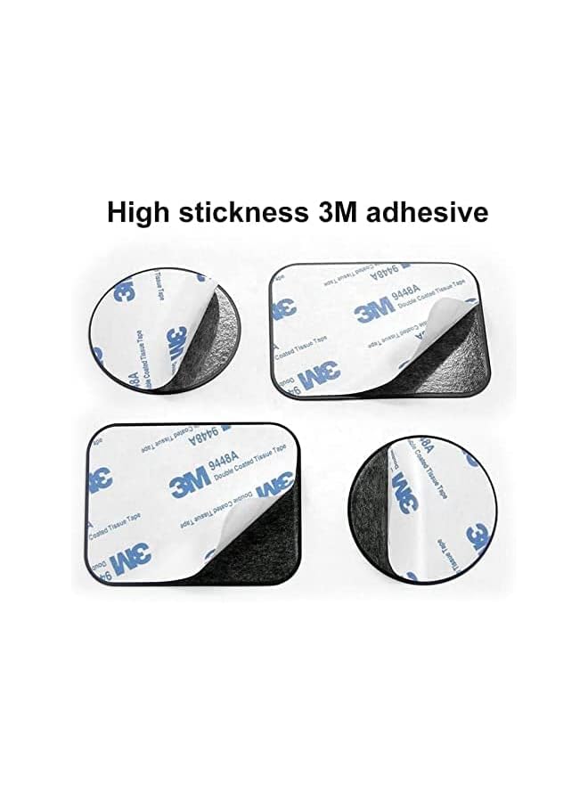 SHOWAY Replacement Metal Plates Set (8 Pack) for Magnetic Car Phone Holders, Wall, Air Vent Mounts, Cases, Magnets. Kit of 4 Black Round and 4 Rectangular Iron Discs. 3M Adhesive Backing. - Image 3