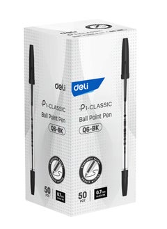 Deli 50-Piece Q6 Ballpoint Pen Set 0.7mm Tip Black Ink  - Image 1