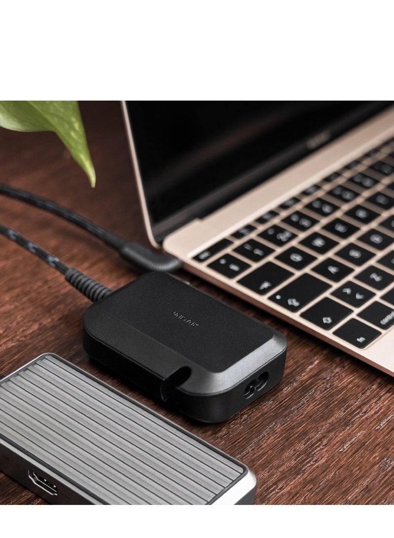 UNISYNK USB-C Laptop Charger 65W Black - Fast Charge, Universal Compatibility, Reinforced Cable, Cable Management "extra durability Wrap cables. - Image 2