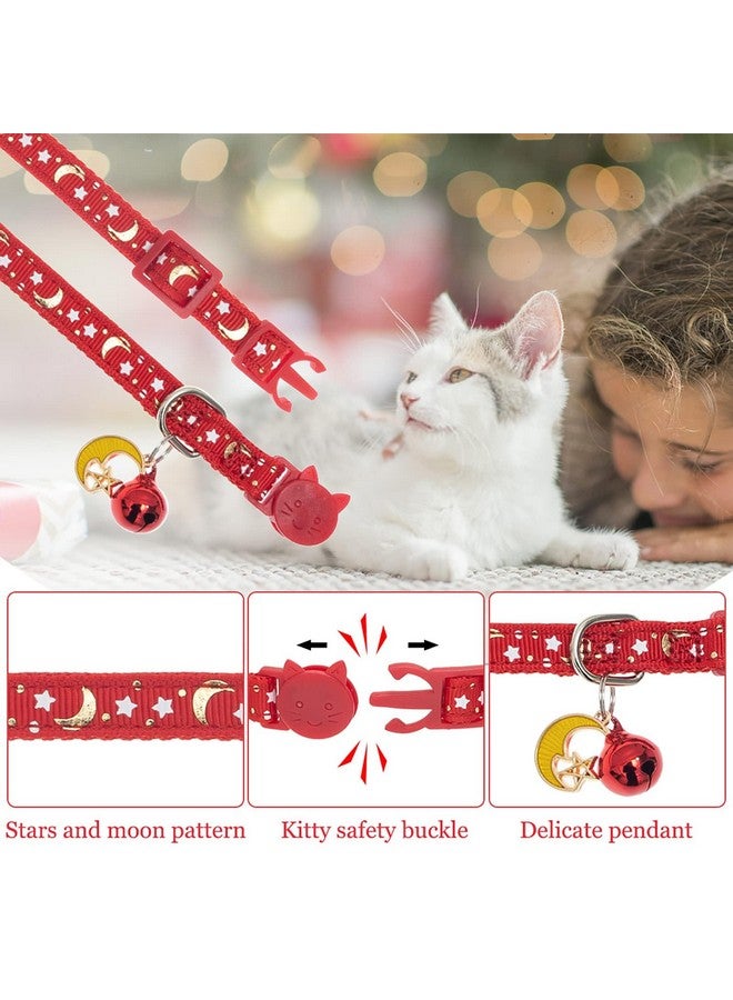 KOOLTAIL Cat Collar Breakaway With Bells  6 Pack Glow In The Dark  Stars & Moon Charm Pendent Pet Reflective Collars Ideal For Kitten Cats Puppy - Image 5