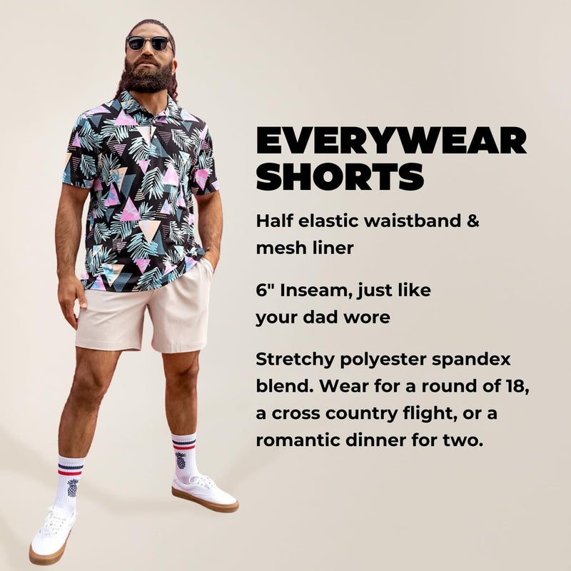 Chubbies Everywear Menâ€™s Shorts â€“ Mens Shorts Casual 6in Inseam, Elastic Waist, Water-Resistant, Zipper Pocket (Khakinators, Large) - Image 4