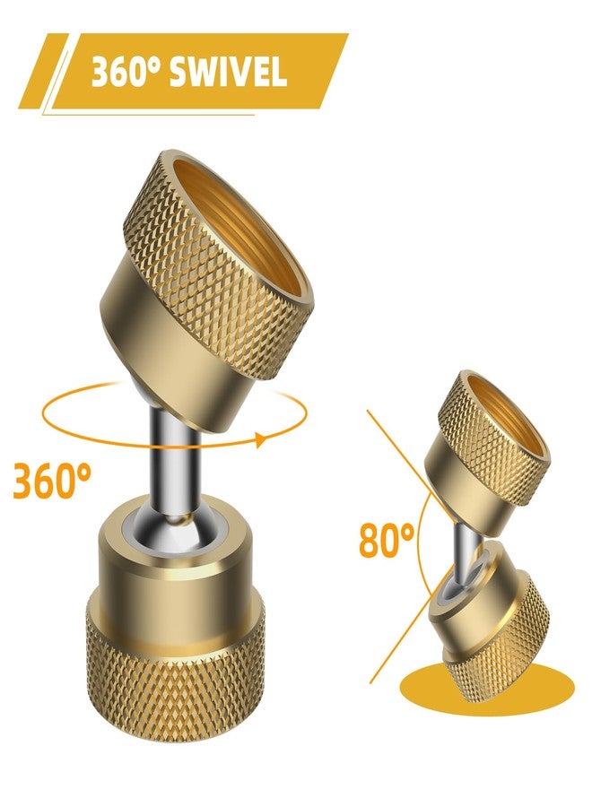 iFealclear Garden Hose Adapter,Swivel Brass Garden Hose Connector with 2 Pieces Male Adapter, Female to Female, 3/4" GHT to GHT Garden Hose to Pipe Fittings with Dual Swivel, 4 Washer Include - Image 3