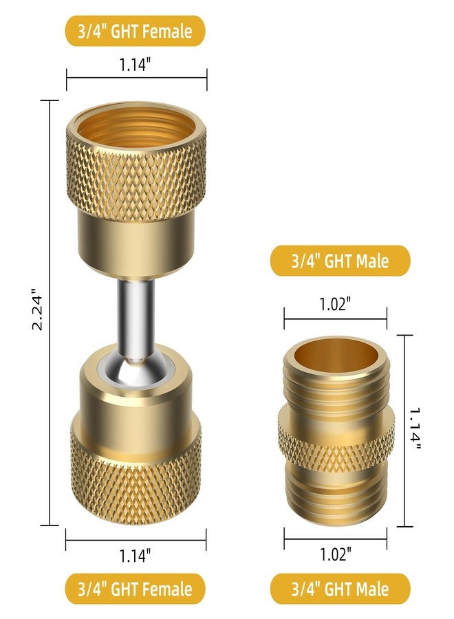 iFealclear Garden Hose Adapter,Swivel Brass Garden Hose Connector with 2 Pieces Male Adapter, Female to Female, 3/4" GHT to GHT Garden Hose to Pipe Fittings with Dual Swivel, 4 Washer Include - Image 4