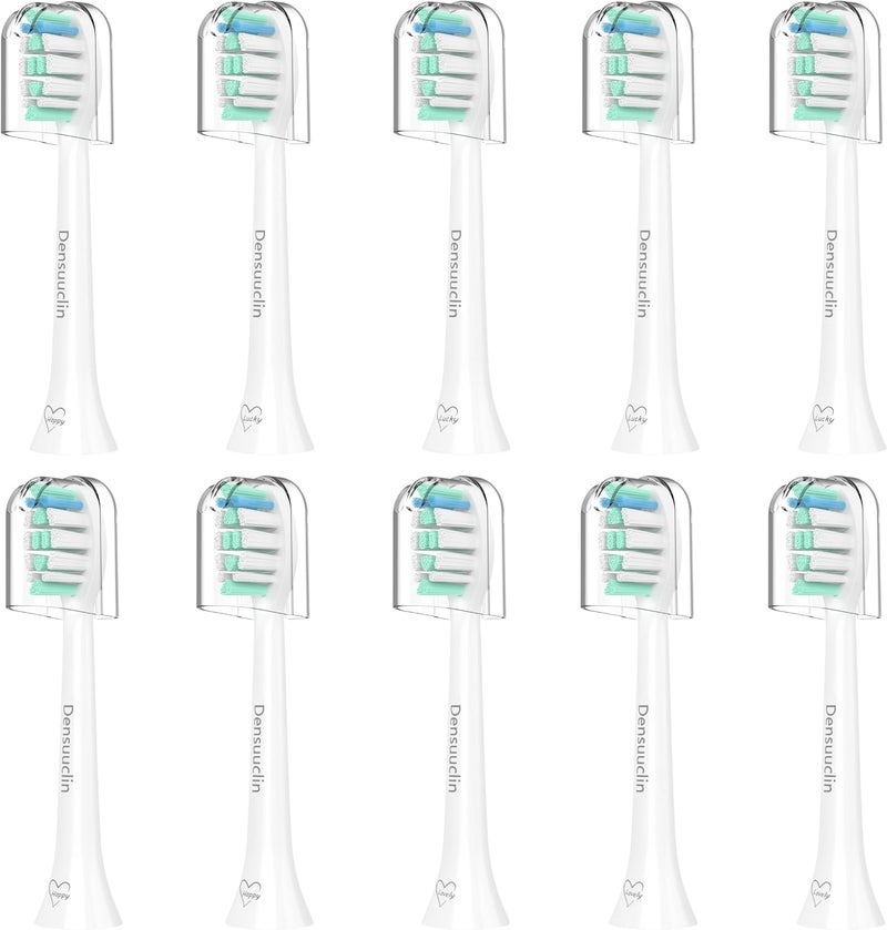رؤوس ف��شاة أسنان بديلة لـ Philips Sonicare، رؤوس فرشاة بديلة متوافقة مع فرشاة الأسنان الكهربائية Phillips Sonicare، عبوة من 10 قطع - Image 1