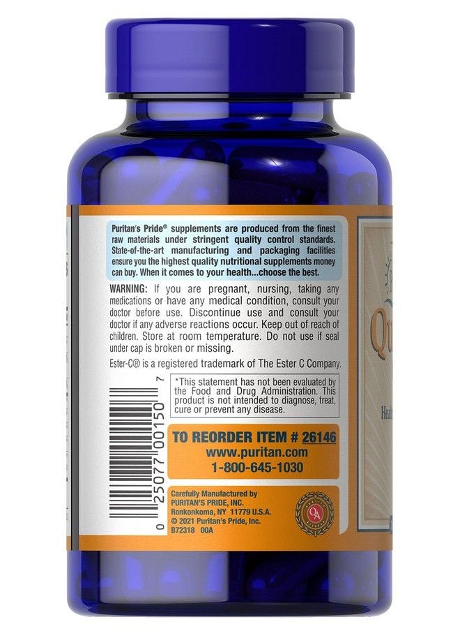 Puritans Pride Quercetin Complex With Vitamin C Supports Upper Respiratory Health* 100 Ct