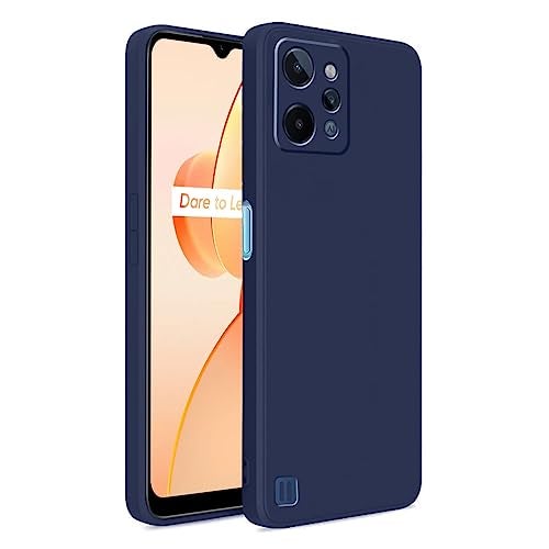 LIRAMARK Silicone Soft Back Cover Case for Realme C31 4G (Silicone Blue) - Image 1