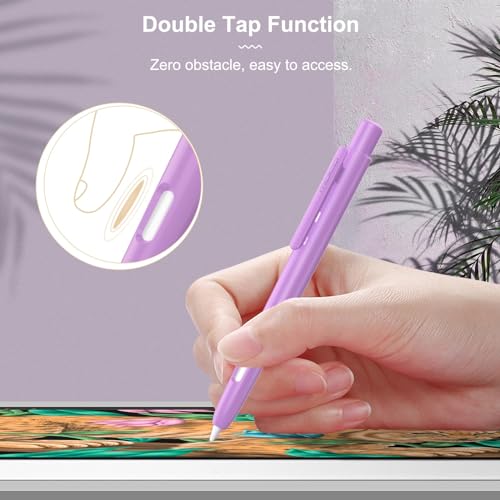 MoKo Holder Case Compatible with Apple Pencil 2nd Generation, Retractable Protective Apple Pencil Cover with Sturdy Clip, Hard PC Apple Pencil Case, Support Double-Tap, Purple - Image 3