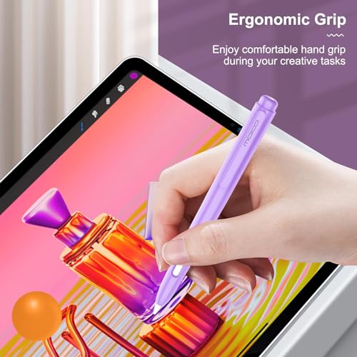 MoKo Holder Case Compatible with Apple Pencil 2nd Generation, Retractable Protective Apple Pencil Cover with Sturdy Clip, Hard PC Apple Pencil Case, Support Double-Tap, Purple - Image 5