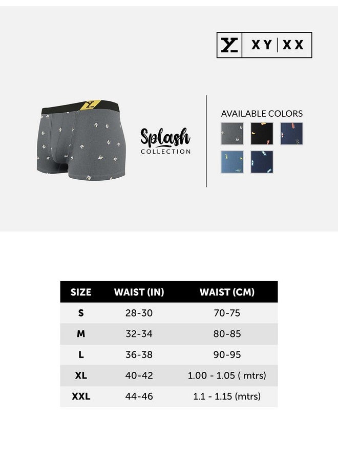 XYXX XYXX Men's Pure Cotton Regular Printed Trunk (Pack of 3) (XY_CR6_TRNK1_02_03_Surfer Black+Surfboard Bus Blue_L)  - Image 4
