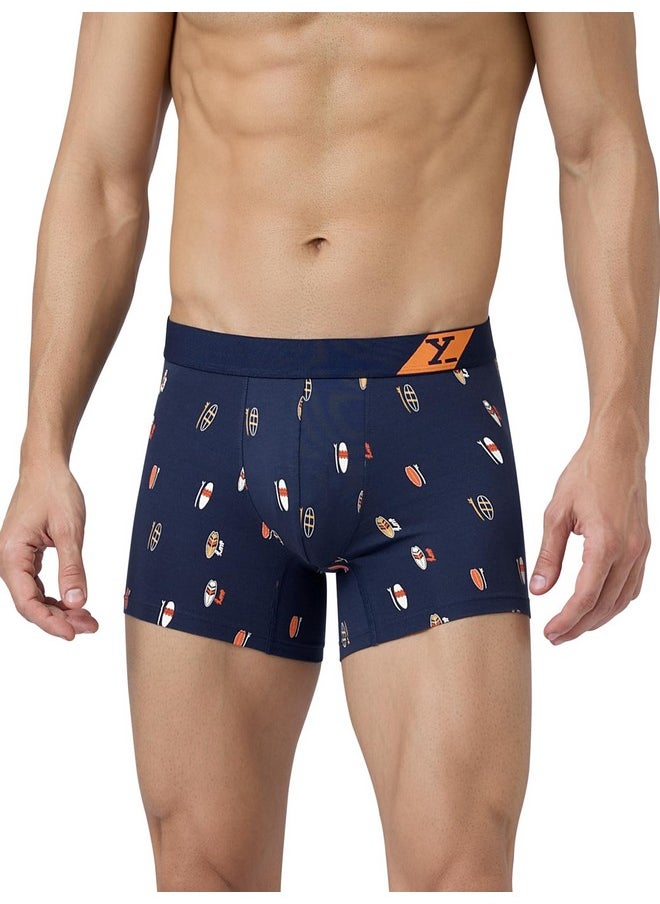 XYXX XYXX Men's Pure Cotton Regular Printed Trunk (Pack of 3) (XY_CR6_TRNK1_02_03_Surfer Black+Surfboard Bus Blue_L)  - Image 2
